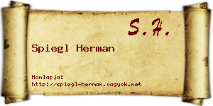 Spiegl Herman névjegykártya